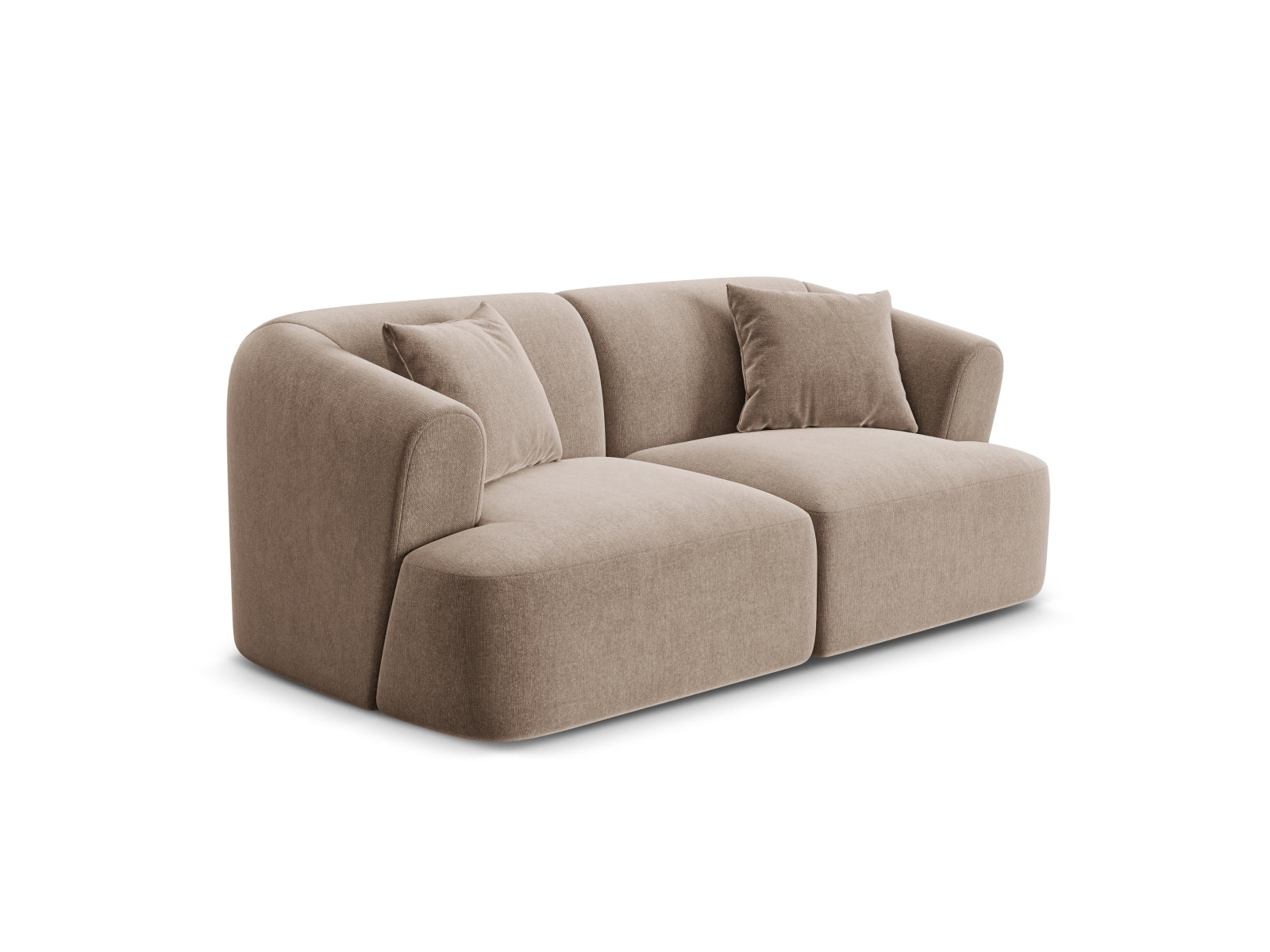 Elegantes 2-Sitzer Sofa Campi in stilvollem Dark Beige-Vogue, ideal für moderne Wohnräume, erhältlich bei KAQTU Design AG.