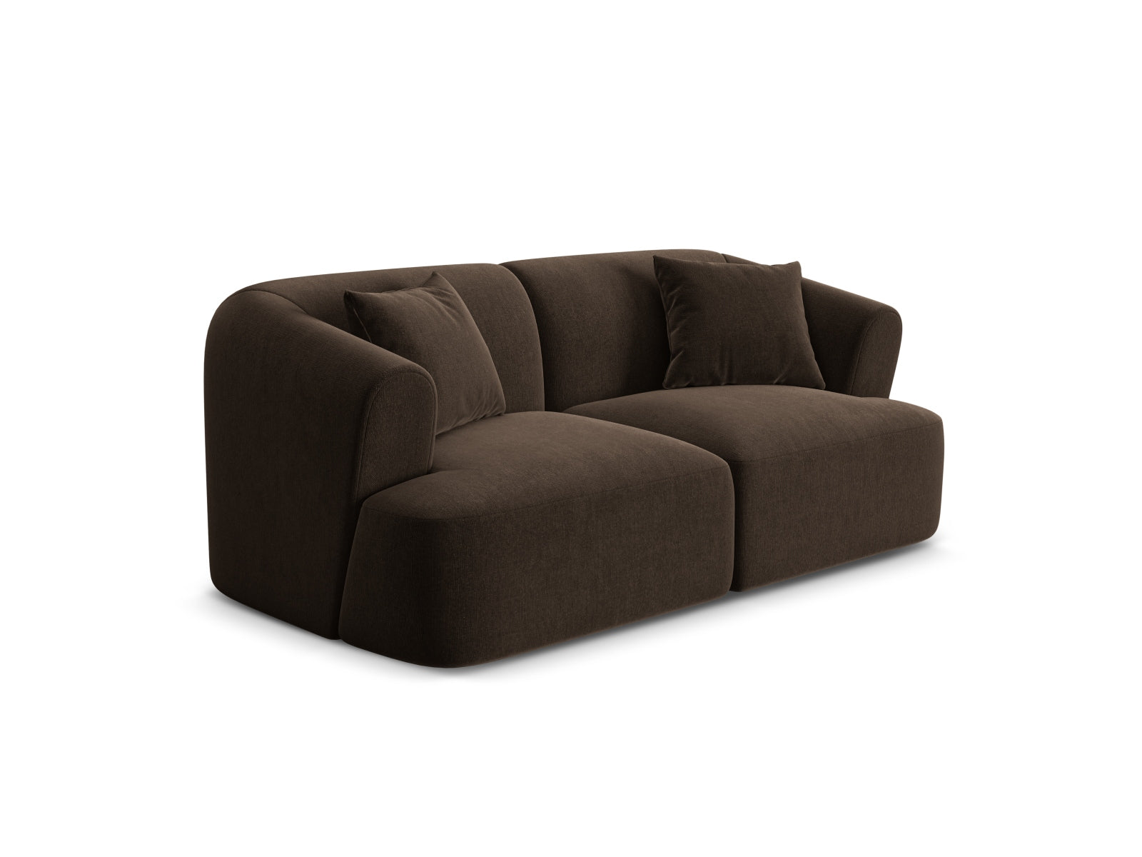Elegantes 2-Sitzer Sofa Campi in der Farbe Chocolate-Vogue, ideal für stilvolle Wohnräume, erhältlich bei KAQTU Design AG.