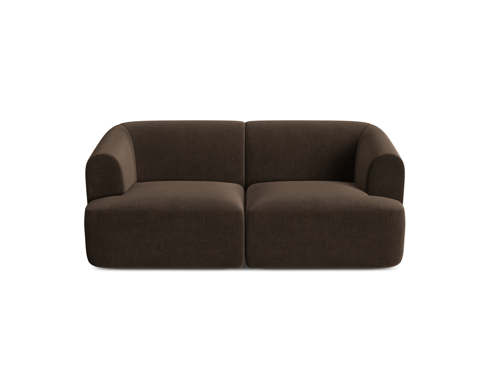 Elegantes 2-Sitzer Sofa Campi in der Farbe Chocolate-Vogue, ideal für stilvolle Wohnräume und entspannte Stunden. Erhältlich bei KAQTU.