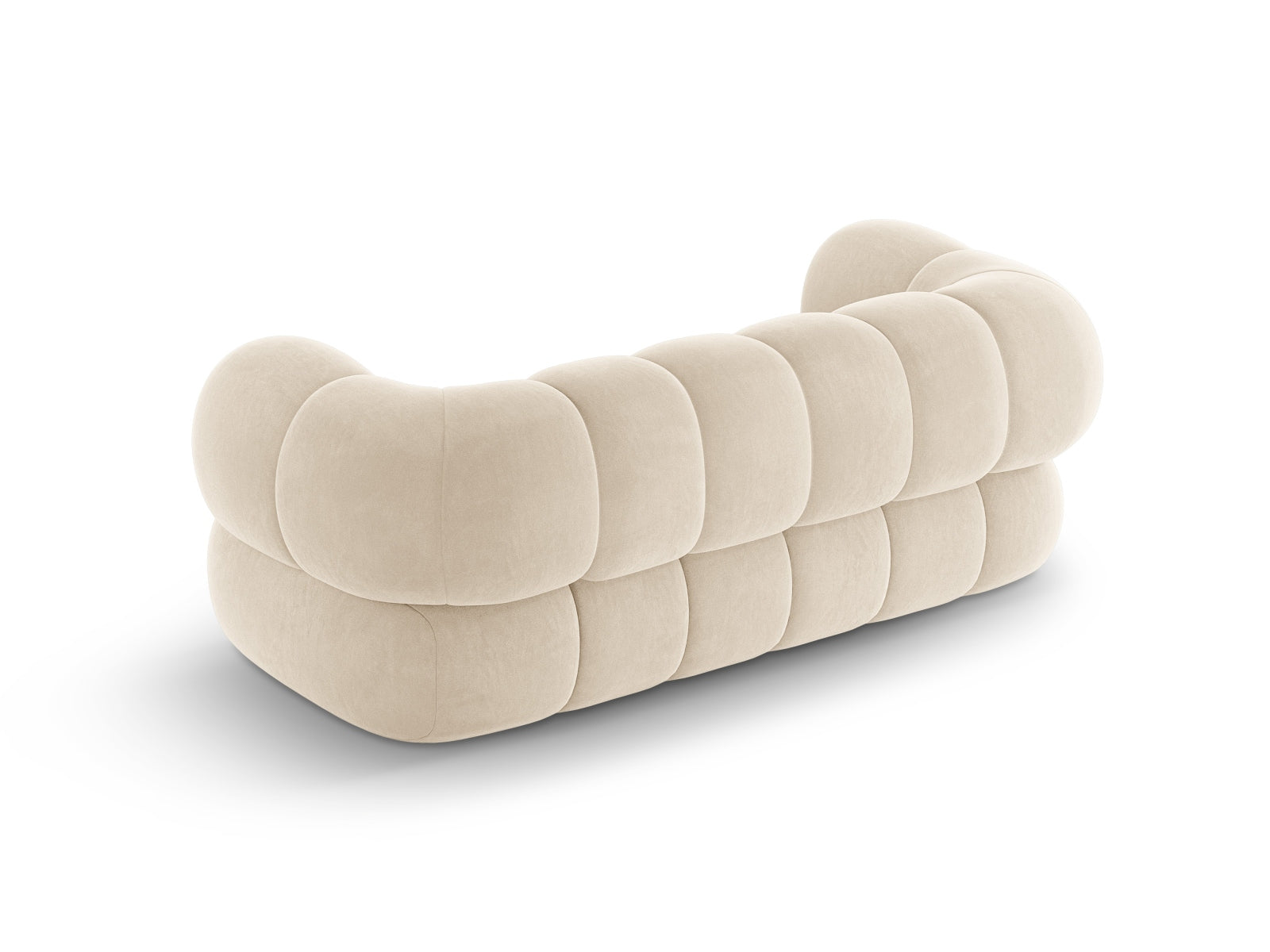Elegantes Koge Velour Sofa in zartem Beige, idealer 2-Sitzer für zeitgemäße Einrichtungsideen von Cosmopolitan Design.