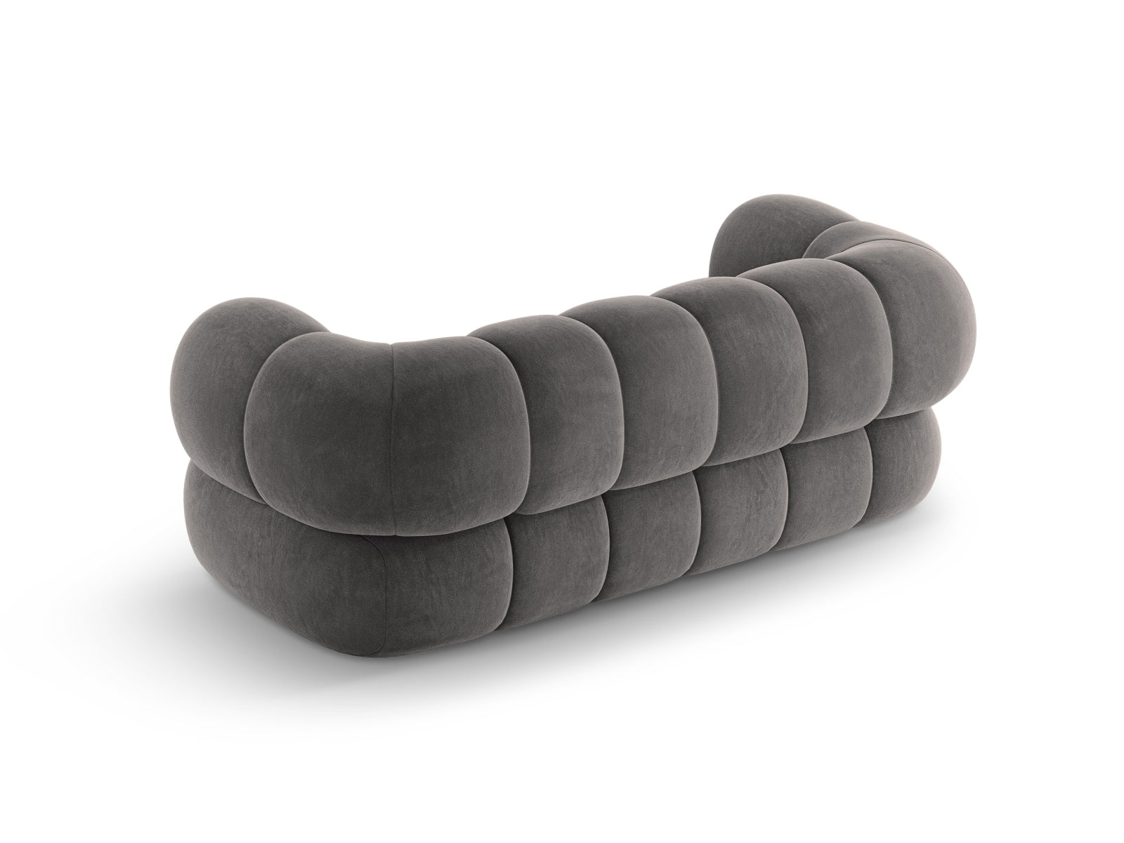 Elegantes 2-Sitzer Sofa aus Velours in Grau, 95 cm, ideal für stilvolle Wohnräume, entworfen von Cosmopolitan Design.