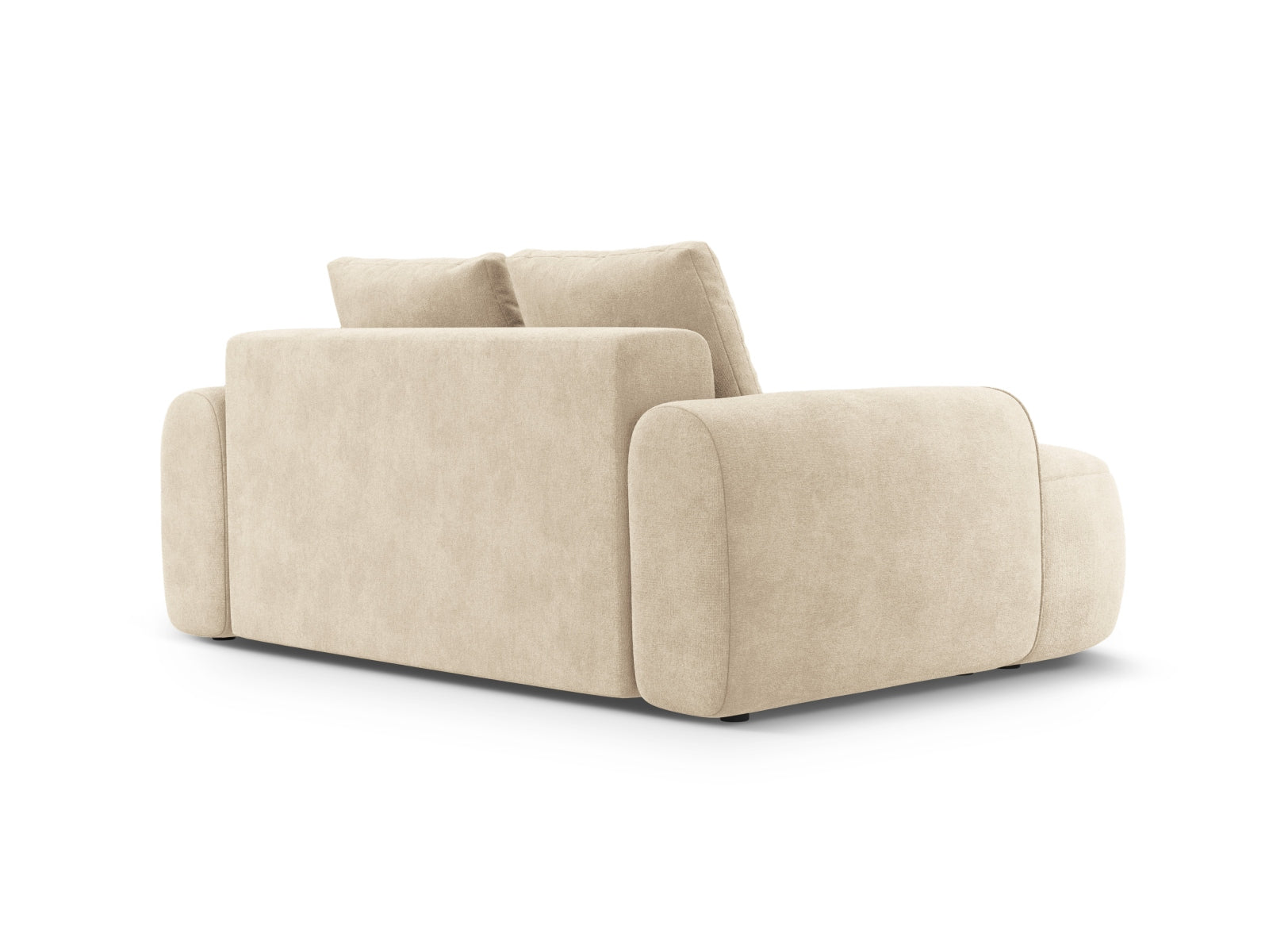 Elegantes Linz Velour Sofa für zwei Personen in sanftem Beige, ideal für gemütliche Abende und geschmackvolle Wohnräume.