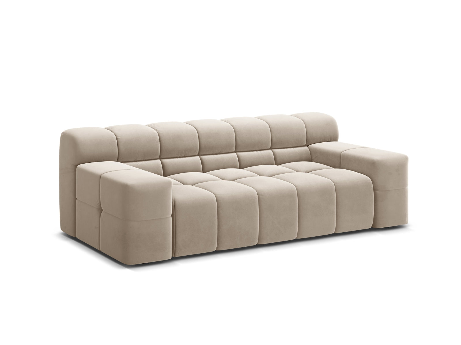 Elegantes 2-Sitzer Sofa Hawaii in sanftem Beige aus Magic Velvet, ideal für stilvolle Wohnräume und gemütliche Abende.