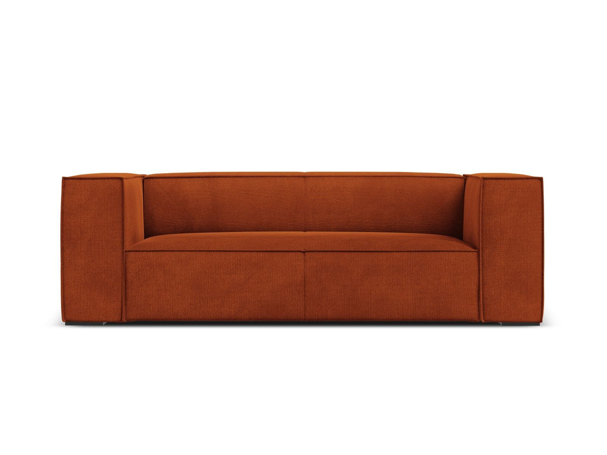 Zweisitzer-Sofa Turin von Cosmopolitan Design, Bezug in Light Beige-Rosario Chenille-Optik, Beine aus schwarzem Buchenholz, klare Linienführung.