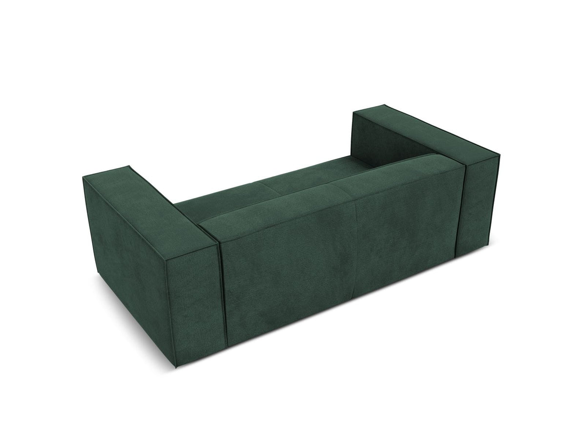 Zweisitzer-Sofa Turin von Cosmopolitan Design, Bezug in Light Beige-Rosario Chenille-Optik, Beine aus schwarzem Buchenholz, klare Linienführung.