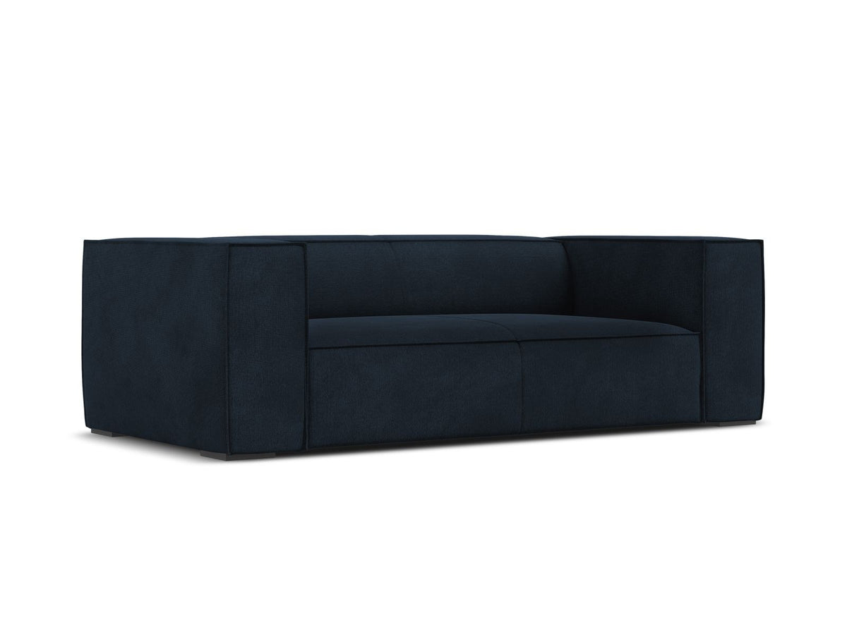 Zweisitzer-Sofa Turin von Cosmopolitan Design, Bezug in Light Beige-Rosario Chenille-Optik, Beine aus schwarzem Buchenholz, klare Linienführung.
