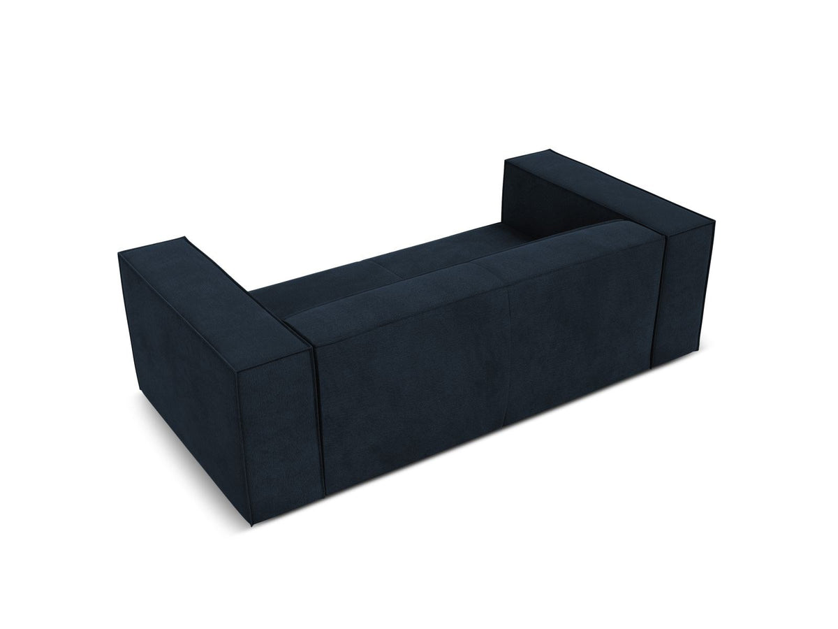Zweisitzer-Sofa Turin von Cosmopolitan Design, Bezug in Light Beige-Rosario Chenille-Optik, Beine aus schwarzem Buchenholz, klare Linienführung.
