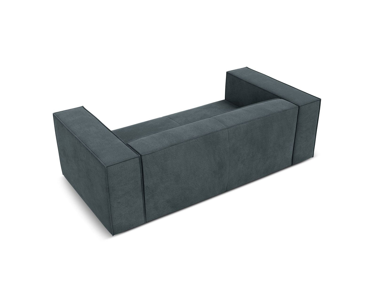 Zweisitzer-Sofa Turin von Cosmopolitan Design, Bezug in Light Beige-Rosario Chenille-Optik, Beine aus schwarzem Buchenholz, klare Linienführung.