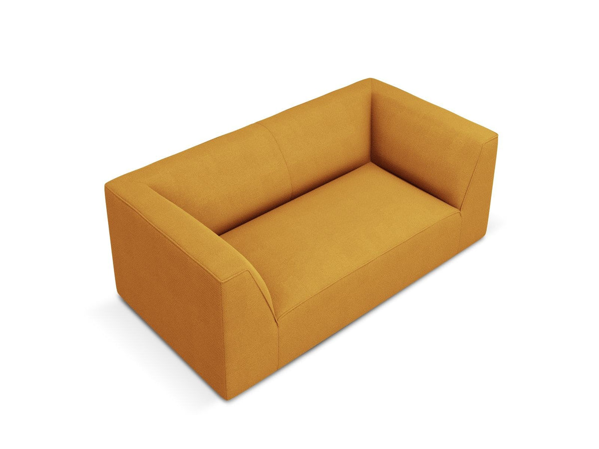 2-Sitzer Sofa Siena in Light Beige-Scala mit strukturiertem Cordstoff, Massivholzrahmen und schwarzen Kunststoffbeinen, urbanes Design.