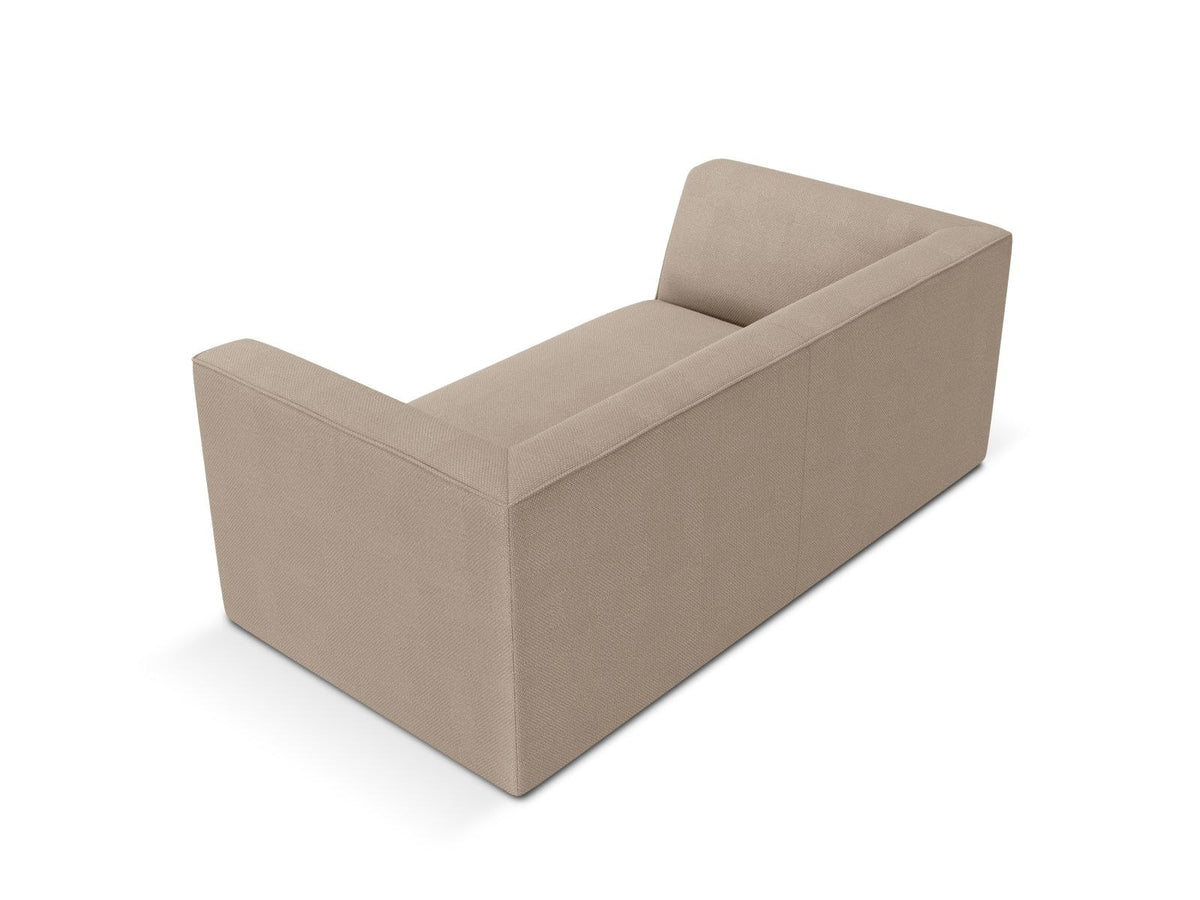 2-Sitzer Sofa Siena in Light Beige-Scala mit strukturiertem Cordstoff, Massivholzrahmen und schwarzen Kunststoffbeinen, urbanes Design.