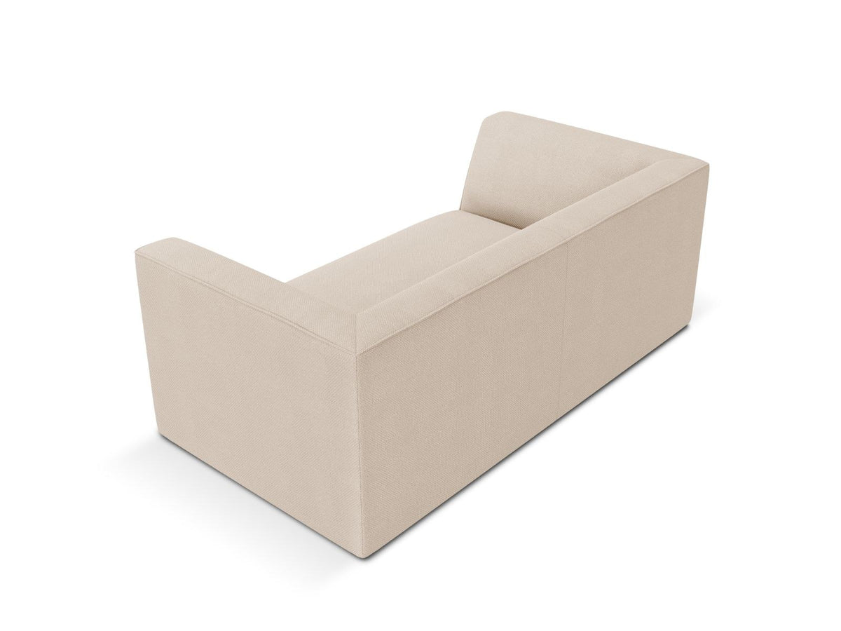 2-Sitzer Sofa Siena in Light Beige-Scala mit strukturiertem Cordstoff, Massivholzrahmen und schwarzen Kunststoffbeinen, urbanes Design.
