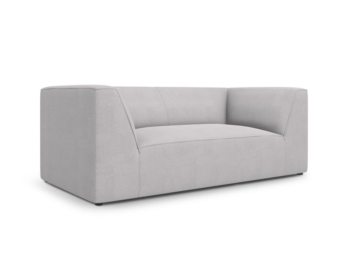 2-Sitzer Sofa Siena in Light Beige-Scala mit strukturiertem Cordstoff, Massivholzrahmen und schwarzen Kunststoffbeinen, urbanes Design.
