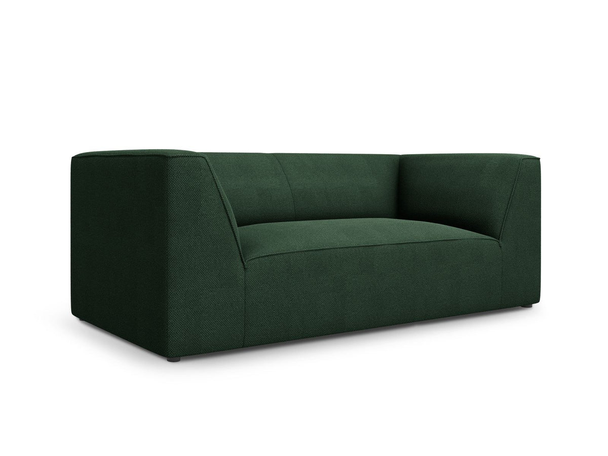 2-Sitzer Sofa Siena in Light Beige-Scala mit strukturiertem Cordstoff, Massivholzrahmen und schwarzen Kunststoffbeinen, urbanes Design.