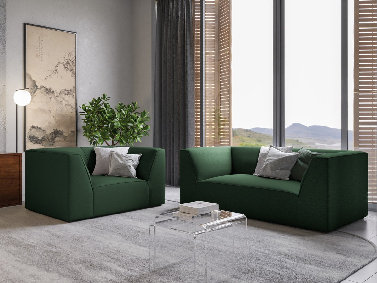 2-Sitzer Sofa Siena in Light Beige-Scala mit strukturiertem Cordstoff, Massivholzrahmen und schwarzen Kunststoffbeinen, urbanes Design.
