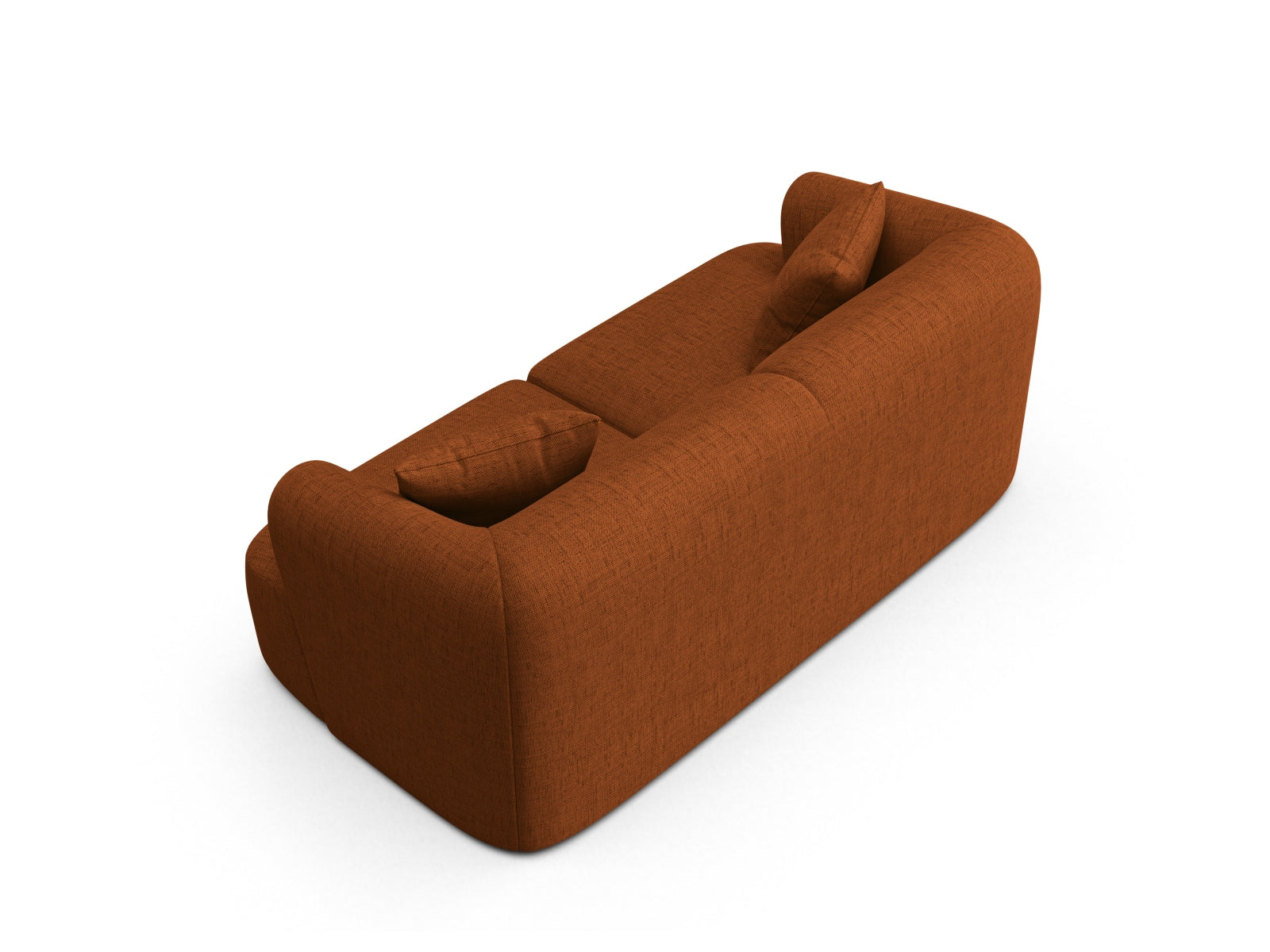 Stylisches 2-Sitzer Sofa Campi in ansprechendem Ziegelrot, perfekt für zeitgemäße Einrichtungen und gemütliche Atmosphäre.