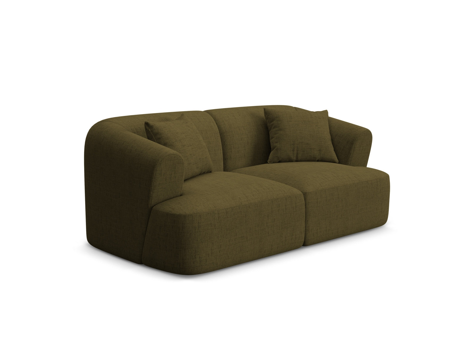 Elegantes 2-Sitzer Sofa Campi in stilvollem Grün, ideal für moderne Wohnräume, erhältlich bei KAQTU Design AG.