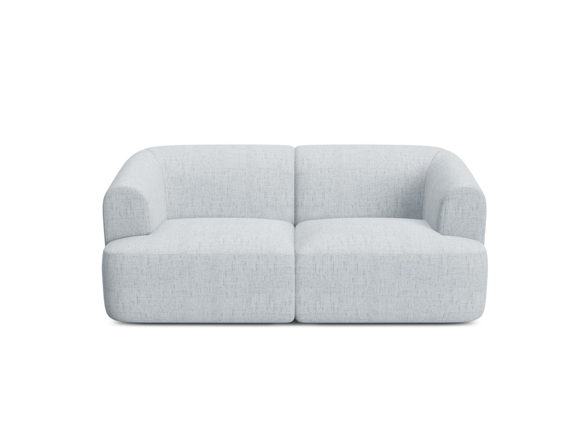 2-Sitzer Modular Sofa Campi mit Stoffbezug, weichen Polstern und schwarzen Kunststoffbeinen