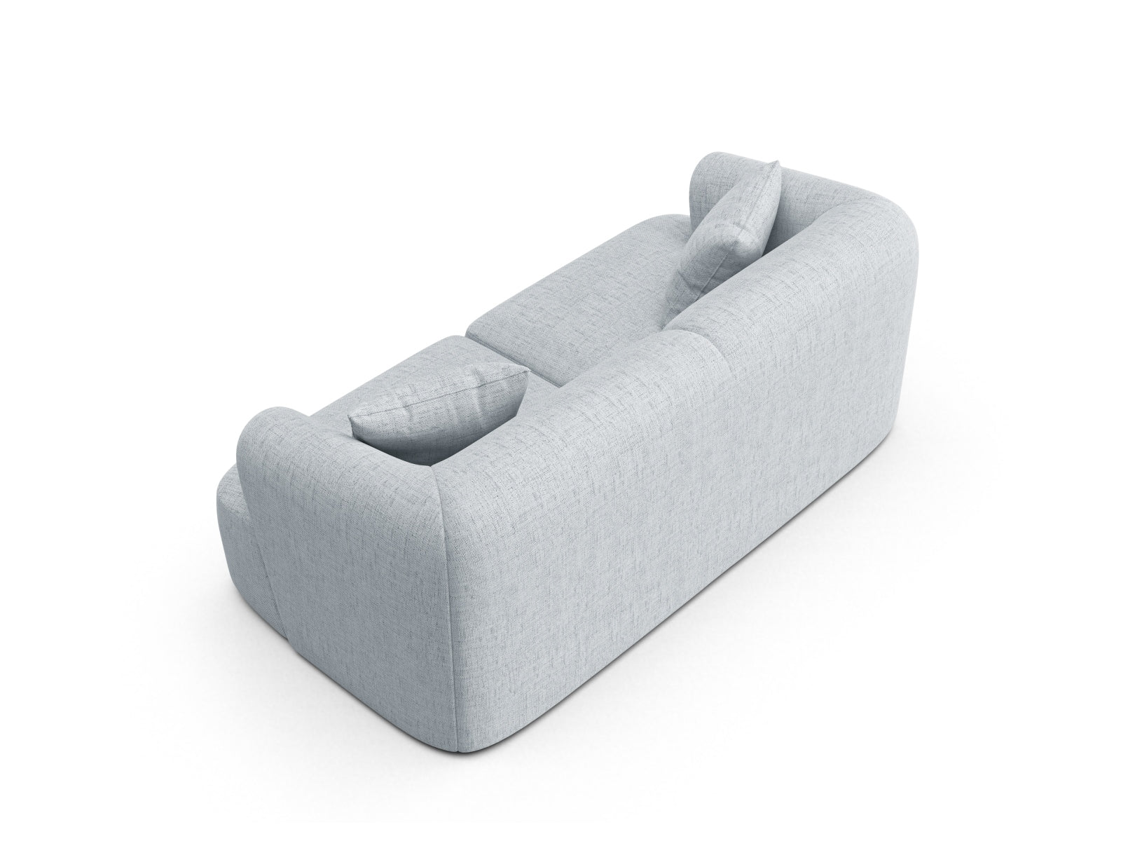 Stylisches 2-Sitzer Sofa Campi in sanftem Grau, perfekt für zeitgemäße Interiors und gemütliche Abende, erhältlich bei KAQTU.
