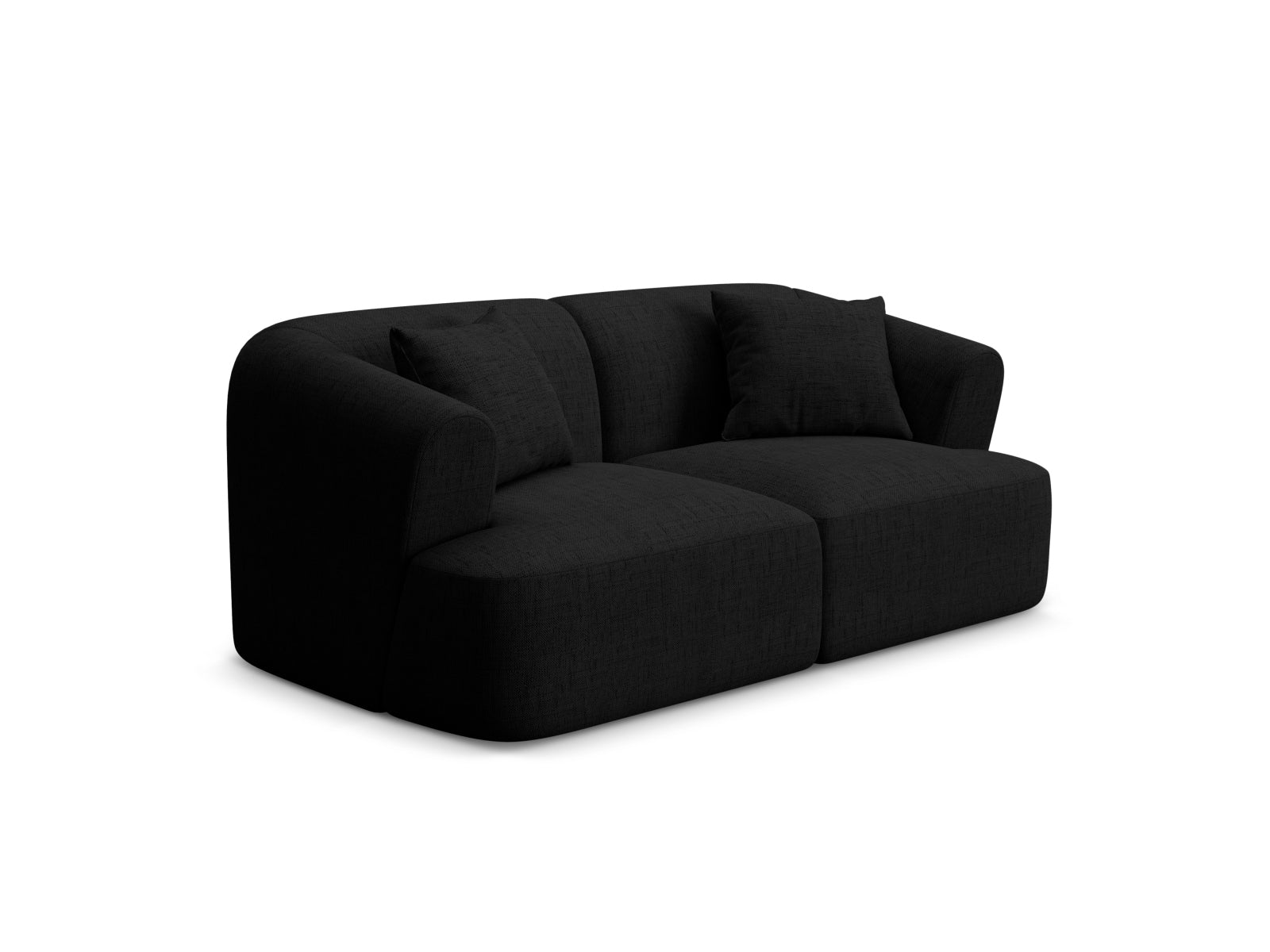 Elegantes 2-Sitzer Sofa Campi in stilvollem Schwarz, ideal für moderne Wohnräume, erhältlich bei KAQTU Design AG.