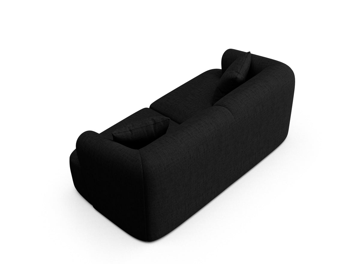 2-Sitzer Modular Sofa Campi mit Stoffbezug, weichen Polstern und schwarzen Kunststoffbeinen