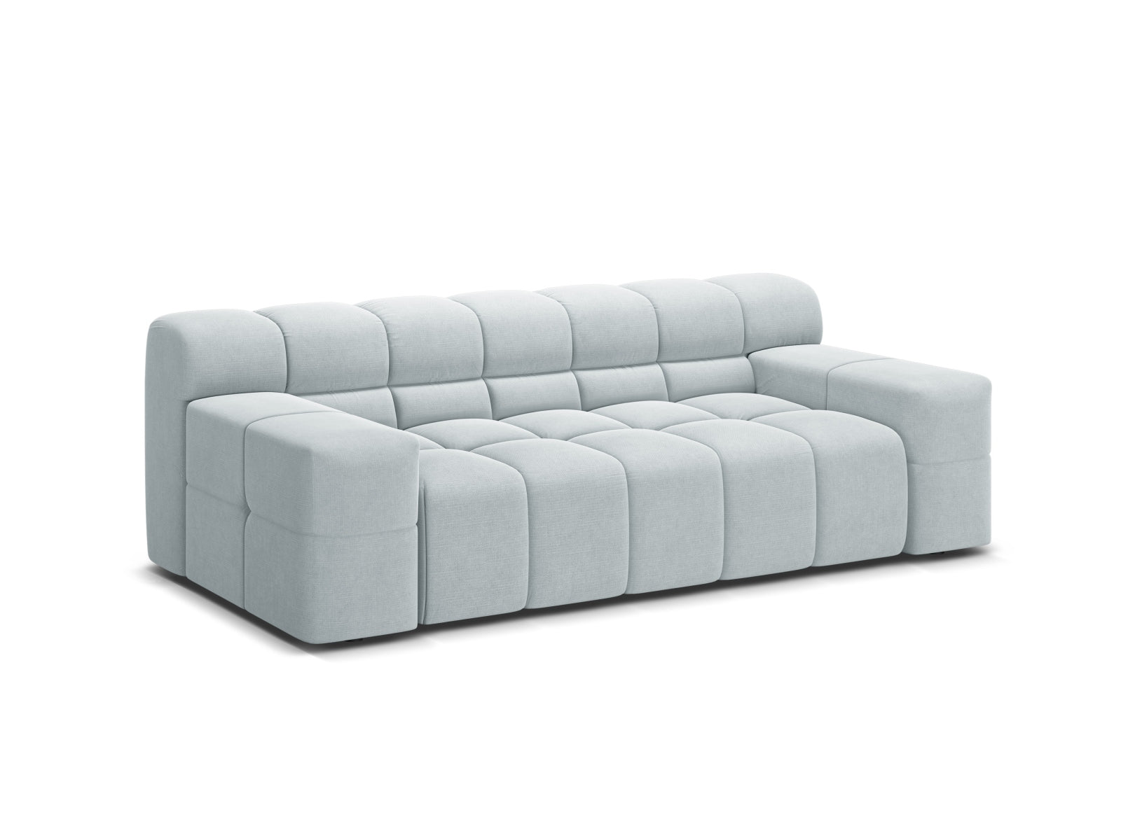 Elegantes 2-Sitzer Sofa Hawaii in sanftem Hellgrau, ideal für moderne Wohnräume, erhältlich bei KAQTU Design AG.