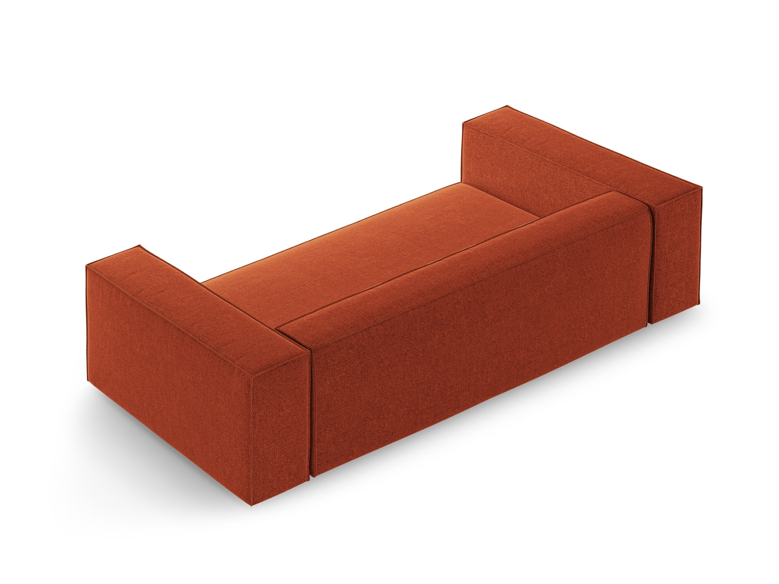 Modernes 2-Sitzer Sofa Arendal in ansprechendem Terracotta, vereint Komfort und Stil für ein einladendes Wohnambiente.
