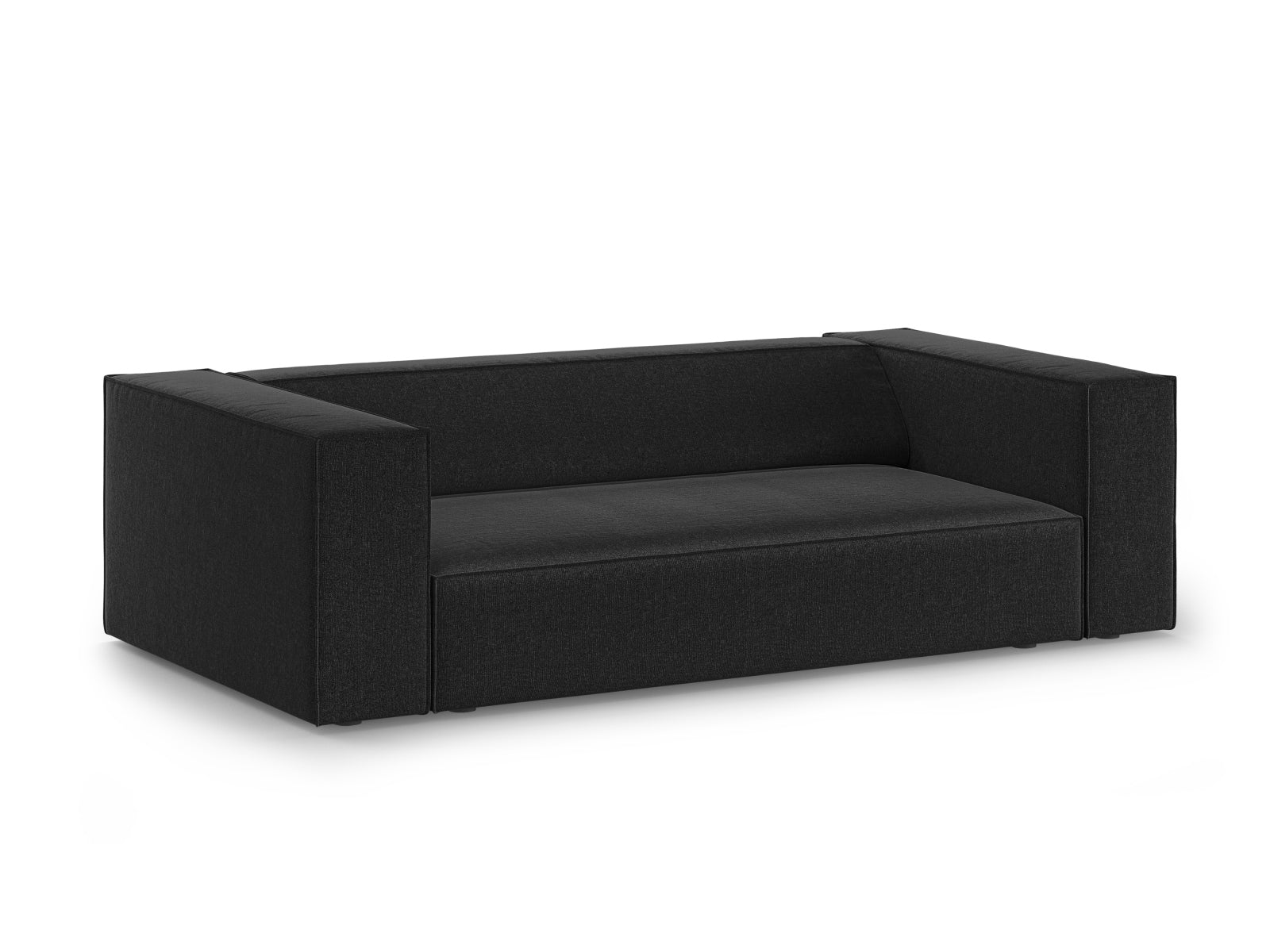 Elegantes Arendal 2-Sitzer Sofa in Schwarz-Haga, stilvoll und modern, ideal für jedes Wohnzimmer, erhältlich bei KAQTU Design AG.