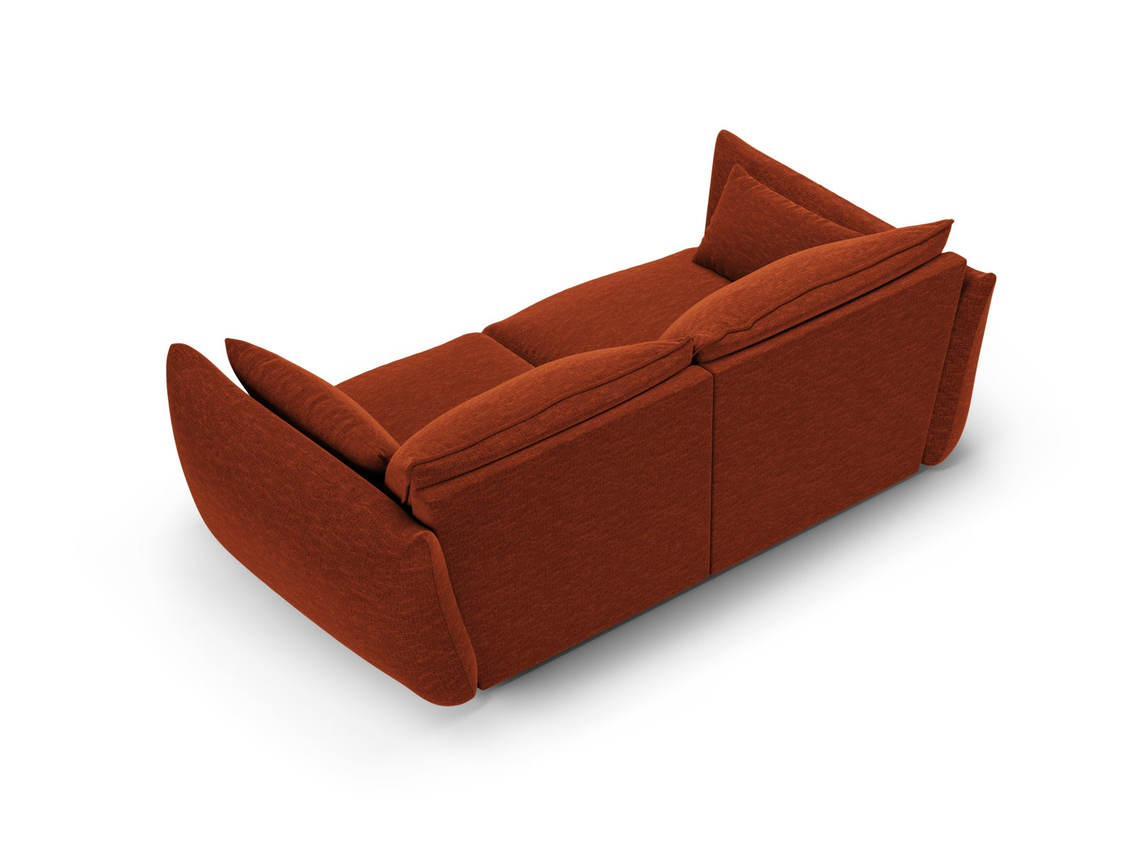 Modernes 2-Sitzer Sofa Matera in ansprechendem Terracotta, perfekt für gemütliche und stilvolle Wohnambiente.