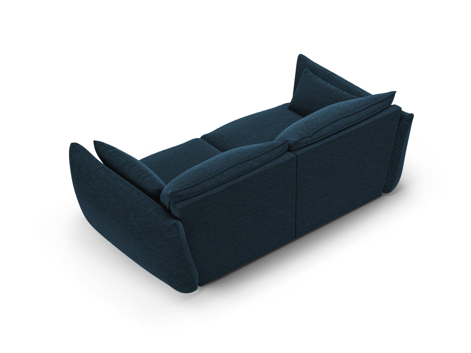 Modernes 2-Sitzer Sofa Matera in Royal Blue-Haga, perfekt für gemütliche Wohnzimmer und stilvolle Akzente in Ihrem Zuhause.