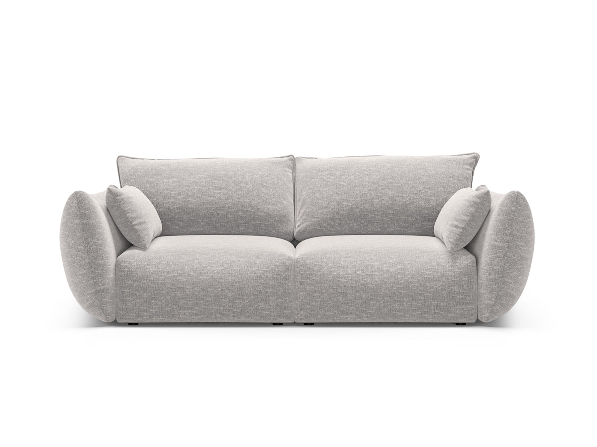 Zweisitzer Sofa Matera mit Stoffbezug, Holzrahmen und niedrigen schwarzen Beinen