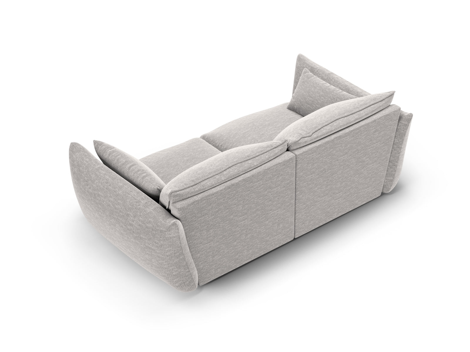 Stylisches 2-Sitzer Sofa Matera in sanftem Grau, perfekt für zeitgemäße Einrichtungen und gemütliche Wohnzimmer.