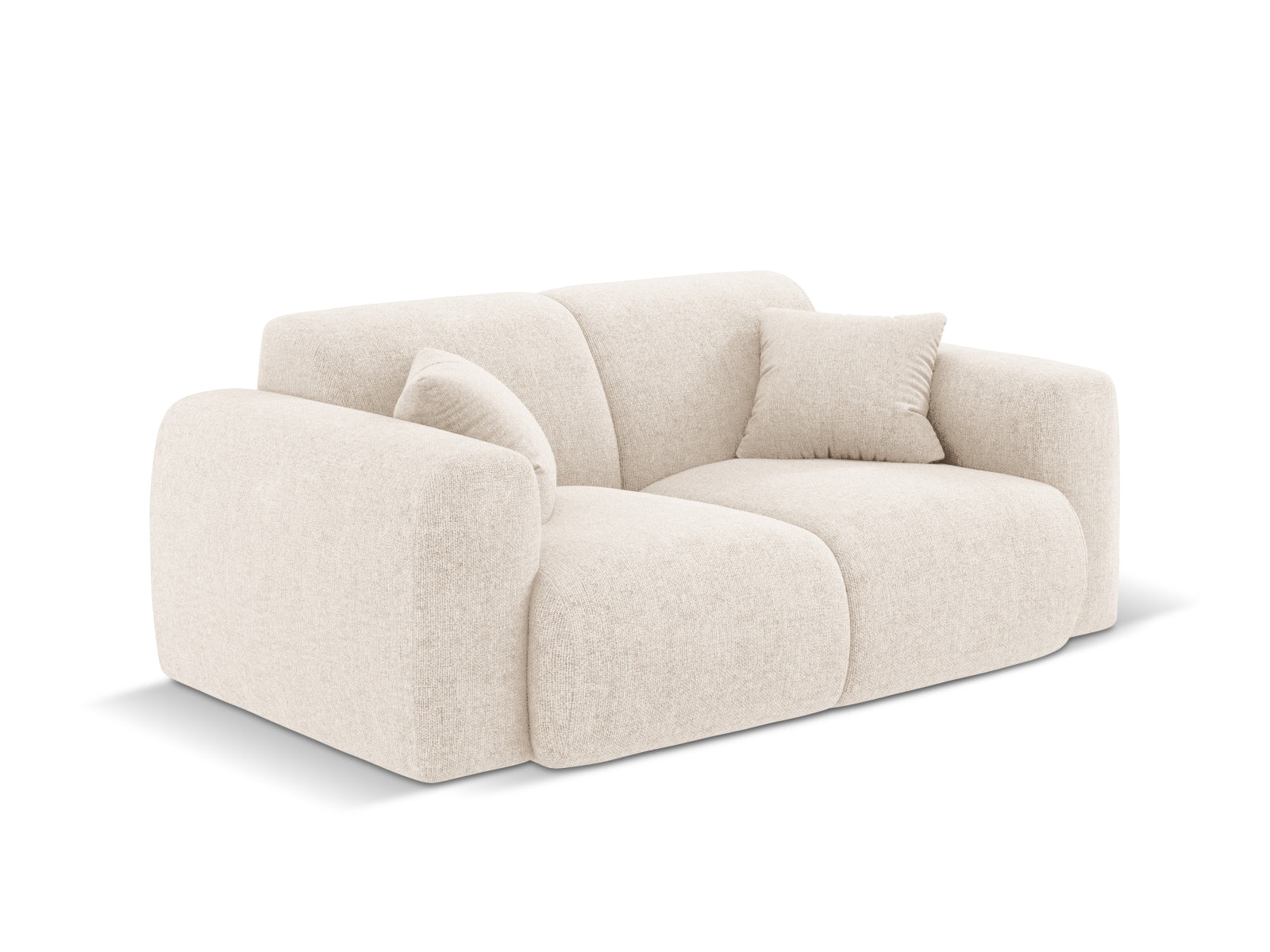 Stylisches Nolio 2-Sitzer Sofa in zartem Beige, perfekt für moderne Wohnkonzepte. Hochwertige Verarbeitung von Cosmopolitan Design.