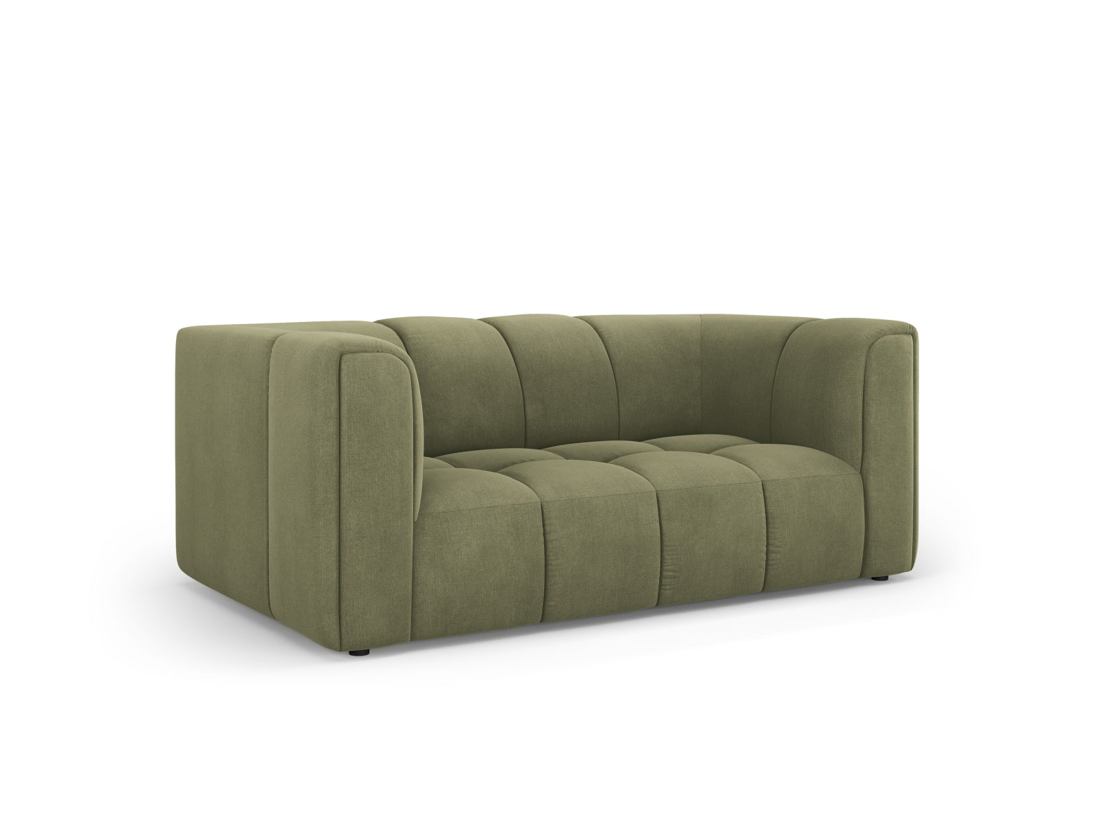 Elegantes 2-Sitzer Sofa Moritz in sanftem Lichtgrün, ideal für stilvolle Wohnräume, erhältlich bei KAQTU Design AG.