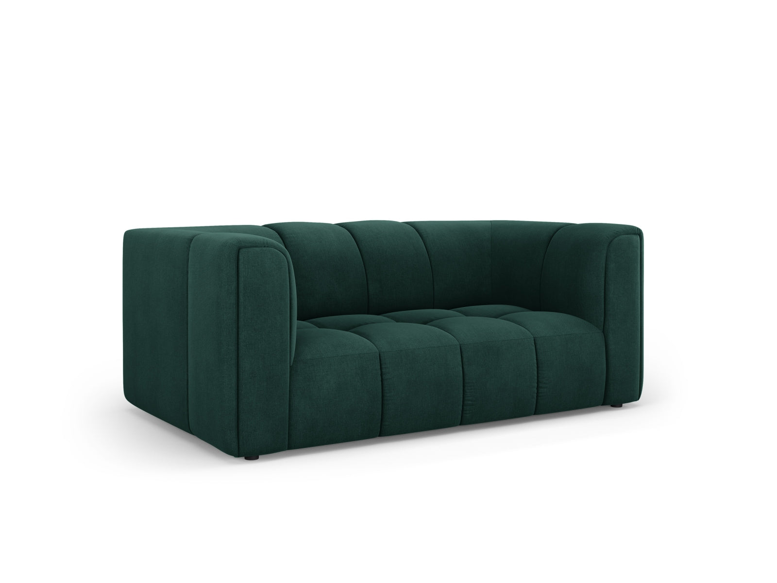 Elegantes 2-Sitzer Sofa Moritz in sattem Flaschengrün, ideal für stilvolle Wohnräume, erhältlich bei KAQTU Design AG.