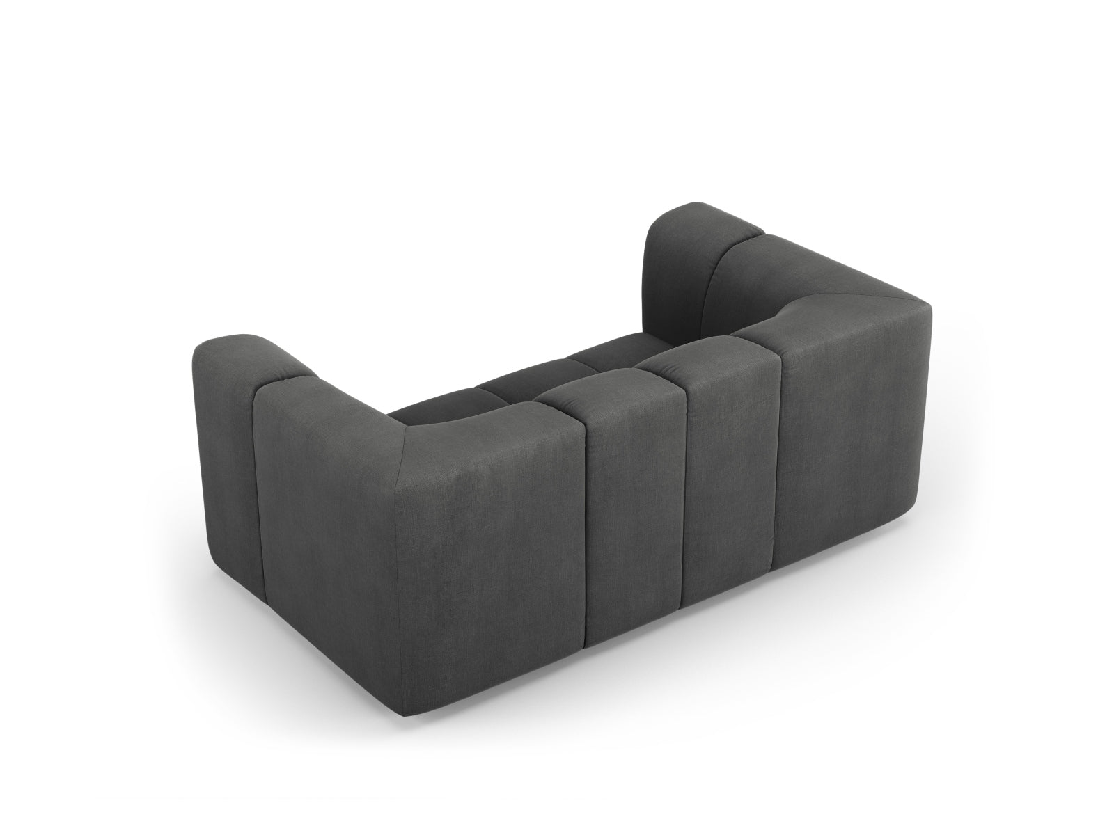 Stylisches 2-Sitzer Sofa Moritz in edlem Dunkelgrau, perfekt für zeitgemäße Einrichtungskonzepte und gemütliche Wohnzimmer.