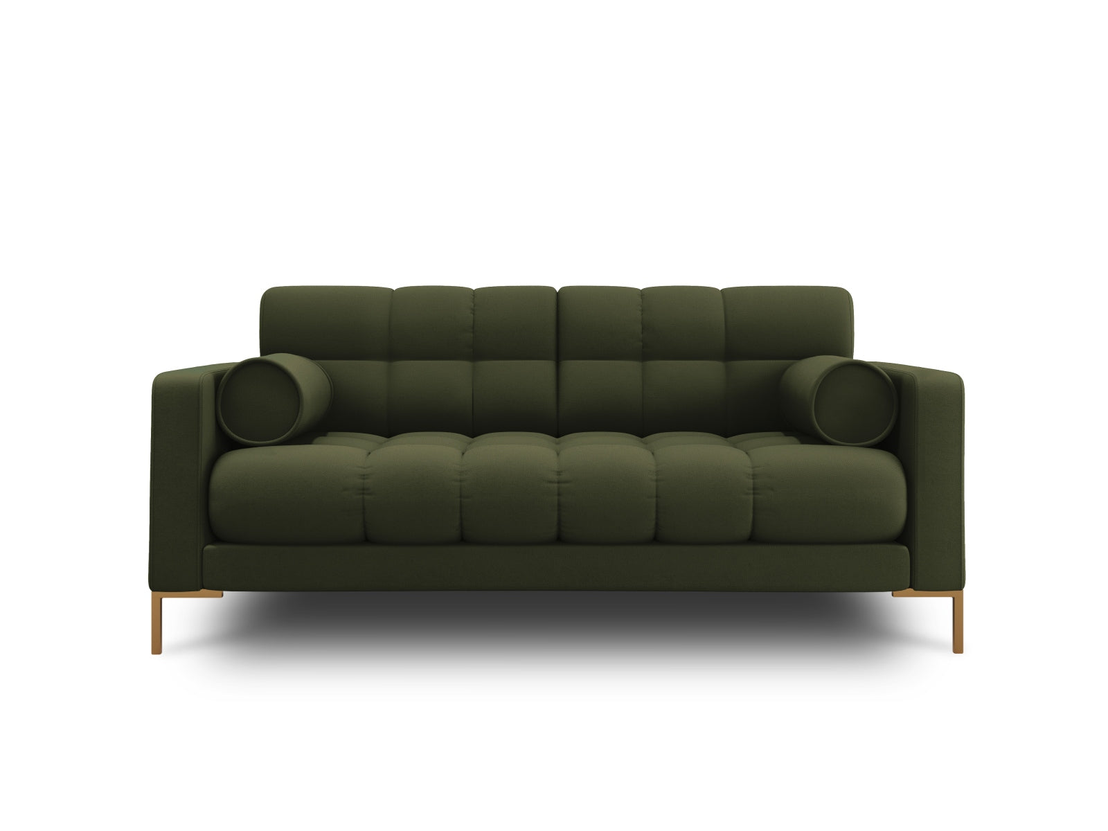 Elegantes 2-Sitzer Sofa Bali in leuchtendem Gelb-Bluvel, perfekt für gemütliche Abende und stilvolle Einrichtungsideen.