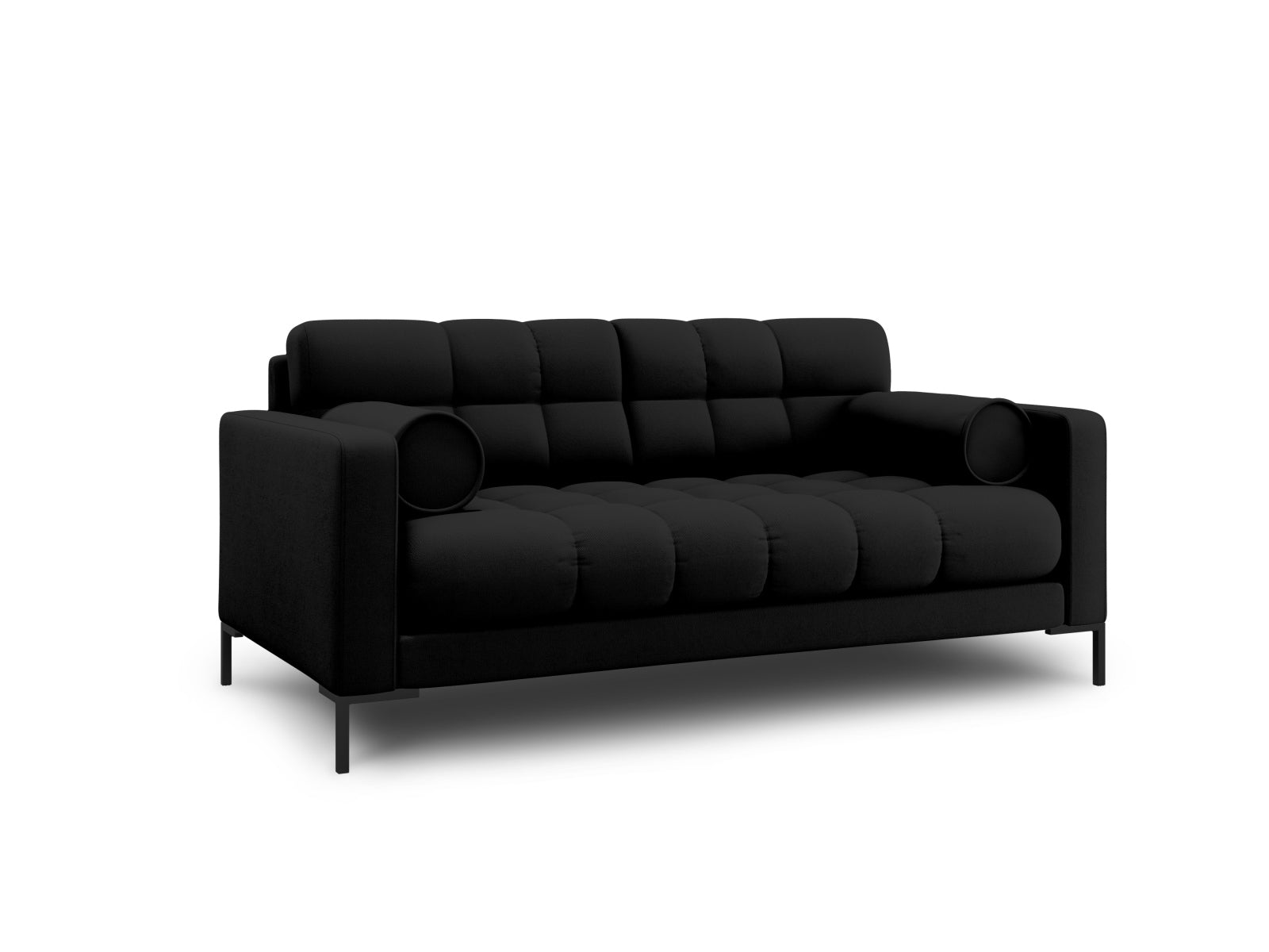 Elegantes 2-Sitzer Sofa Bali in stilvollem Schwarz und Neve, ideal für moderne Wohnräume, erhältlich bei KAQTU Design AG.