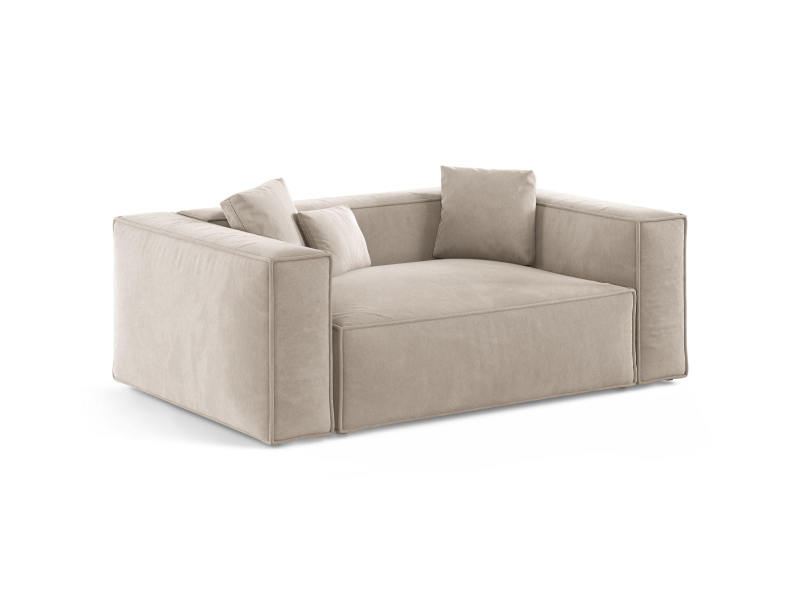 Elegantes 2-Sitzer Sofa Aveiro in sanftem Beige, ideal für stilvolle Wohnräume, erhältlich bei KAQTU Design AG.