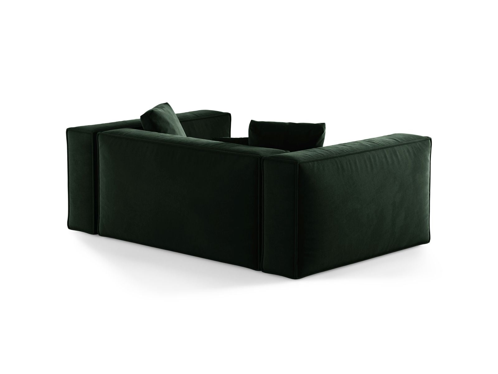 Elegantes 2-Sitzer Sofa Aveiro in sattem Flaschengrün, ideal für stilvolle Wohnräume und entspannte Stunden, erhältlich bei KAQTU.