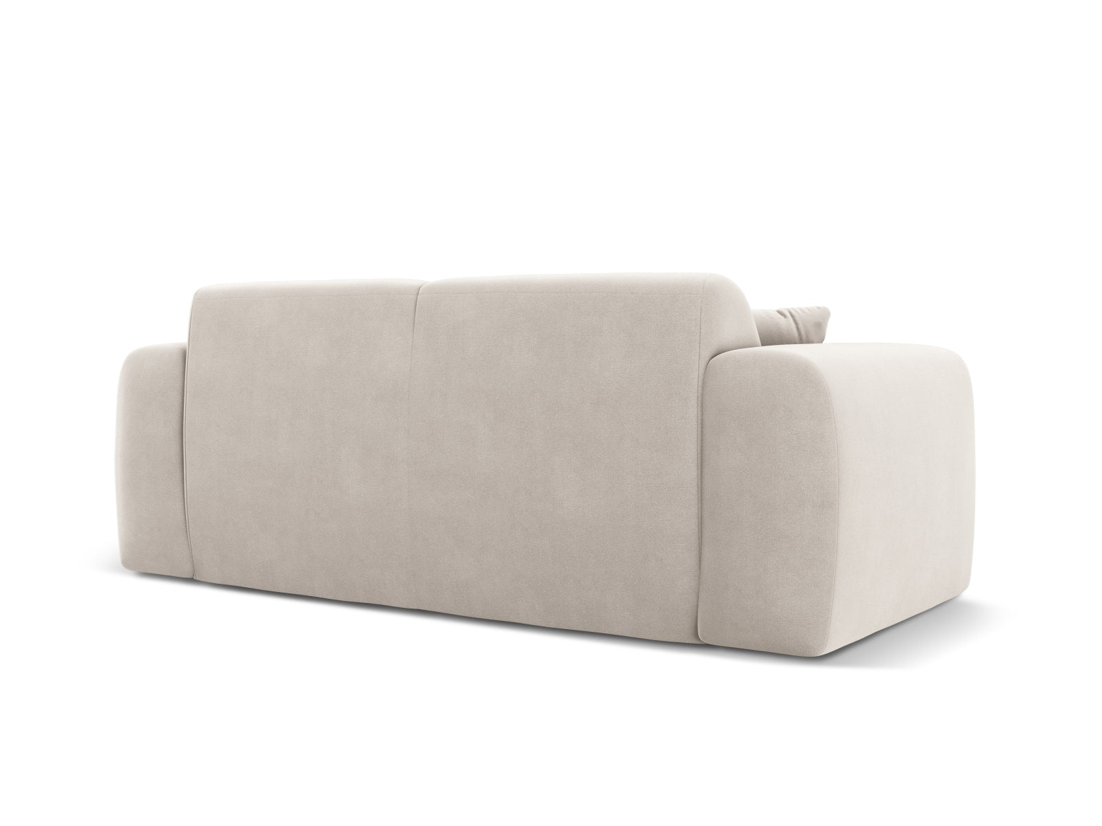 Elegantes 2-Sitzer Sofa aus Velours in sanftem Beige, ideal für gemütliche Abende und geschmackvolle Wohnräume.