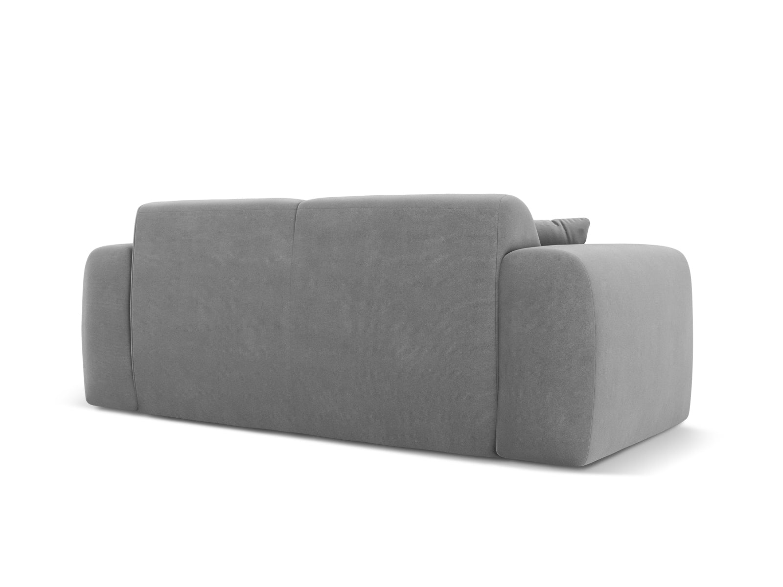 Elegantes 2-Sitzer Sofa aus Velours in sanftem Hellgrau, ideal für gemütliche Abende und geschmackvolle Wohnräume.