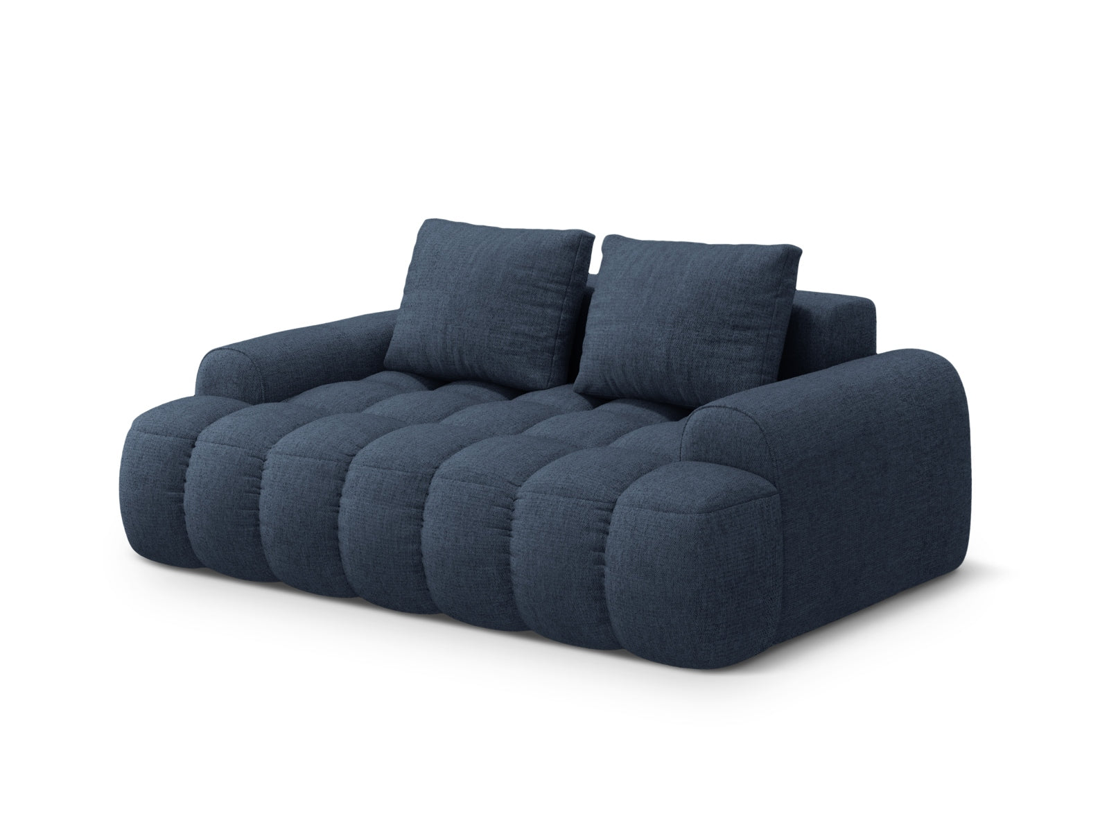Stilvolles Linz 2-Sitzer Sofa in tiefem Blau, perfekt für gemütliche Wohnzimmer. Hochwertige Verarbeitung von Cosmopolitan Design.