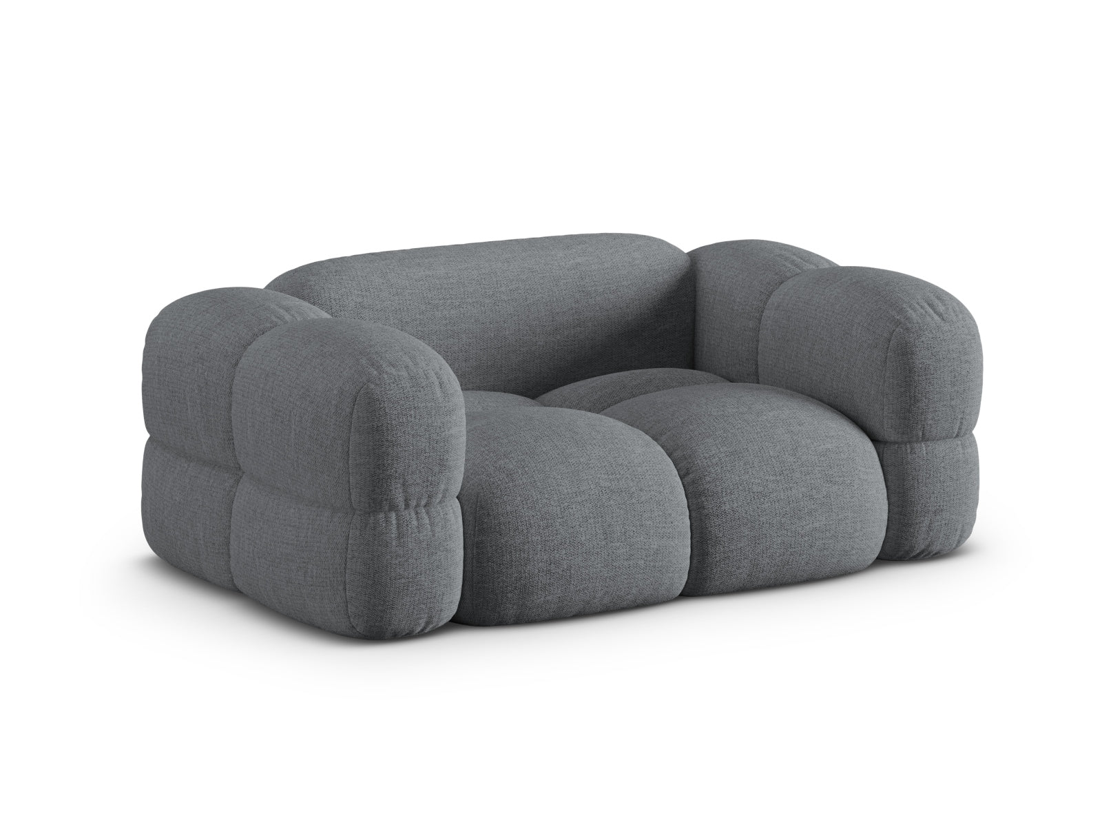 Stilvolles Loretto 2-Sitzer Sofa in Grau, perfekt für zeitgemäße Einrichtungen, harmonisch in einem modernen Wohnkontext inszeniert.