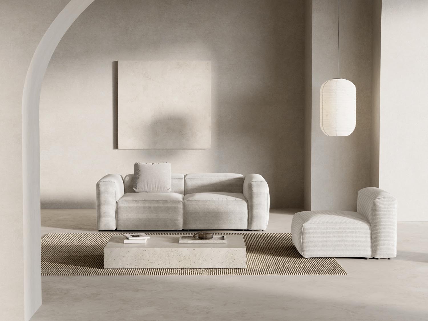 Bergamo Modular Sofa 2 Sitzer in Ivory-Perla präsentiert im Onlineshop von KAQTU Design AG. 2er Sofa ist von Cosmopolitan Design