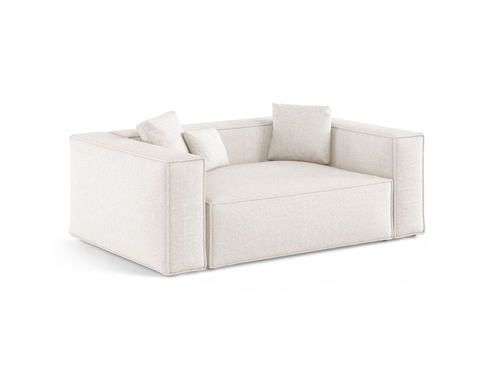 Elegantes 2-Sitzer Sofa Aveiro in sanftem Beige, ideal für stilvolle Wohnräume, erhältlich bei KAQTU Design AG.
