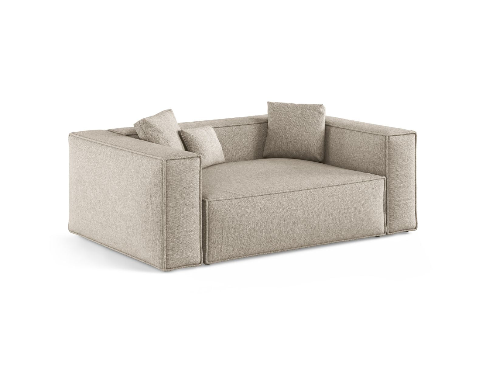 Elegantes 2-Sitzer Sofa Aveiro in stilvollem Dunkelbeige, ideal für moderne Wohnräume, erhältlich bei KAQTU Design AG.