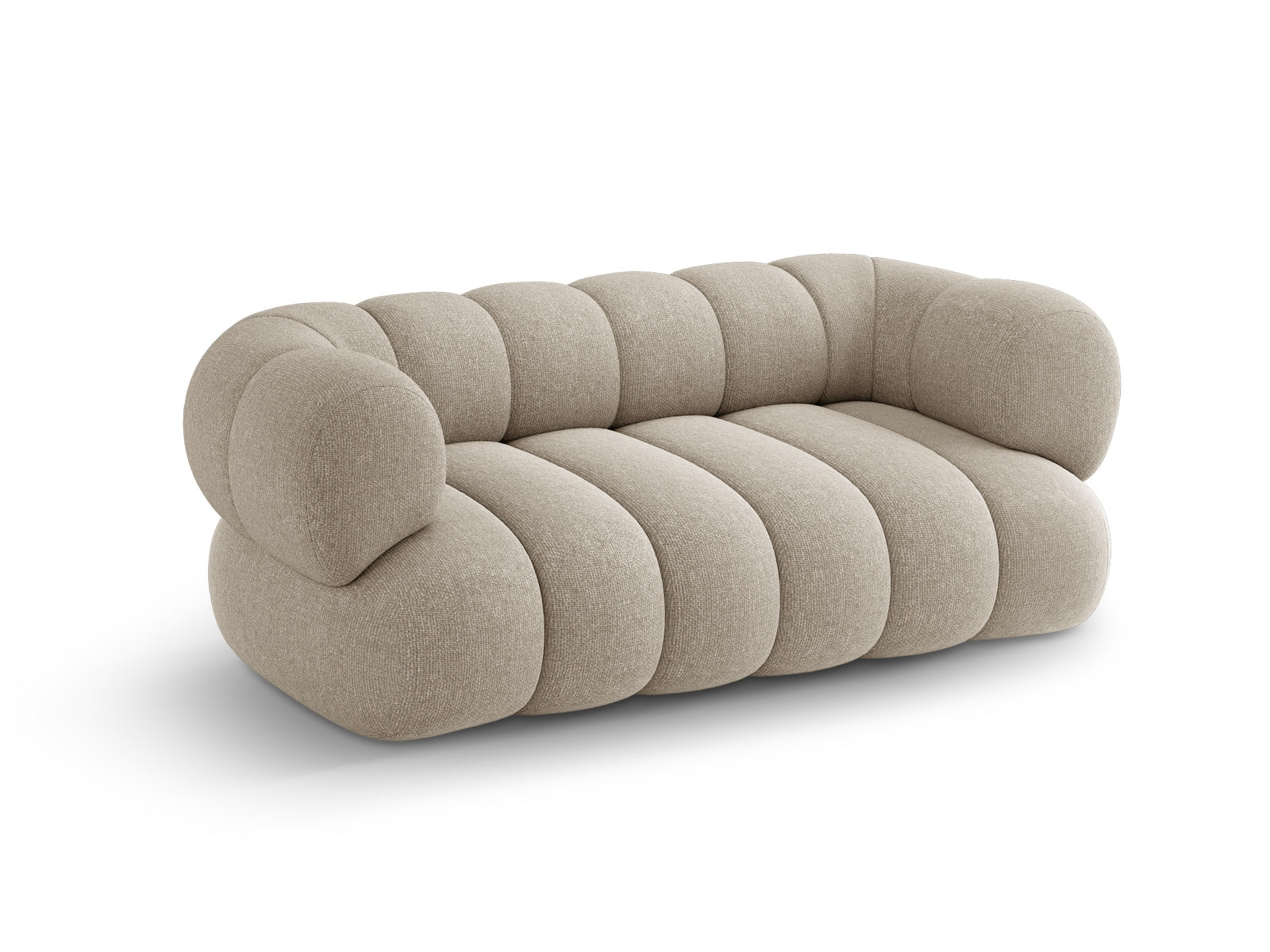 Stilvolles Koge 2-Sitzer Sofa in sanftem Dunkelbeige, perfekt für moderne Wohnkonzepte. Hochwertige Verarbeitung von Cosmopolitan Design.