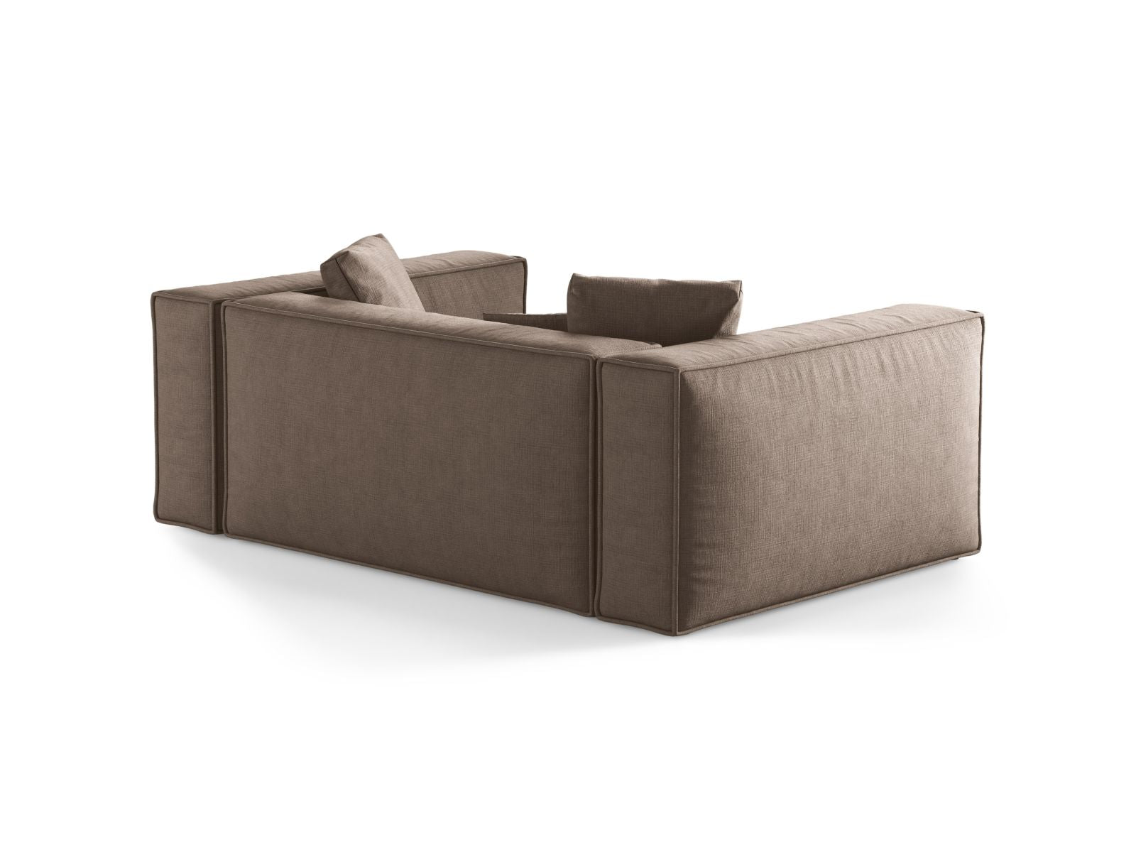 Elegantes 2-Sitzer Sofa Aveiro in warmem Cappuccino, ideal für einladende Wohnräume und entspannte Stunden.