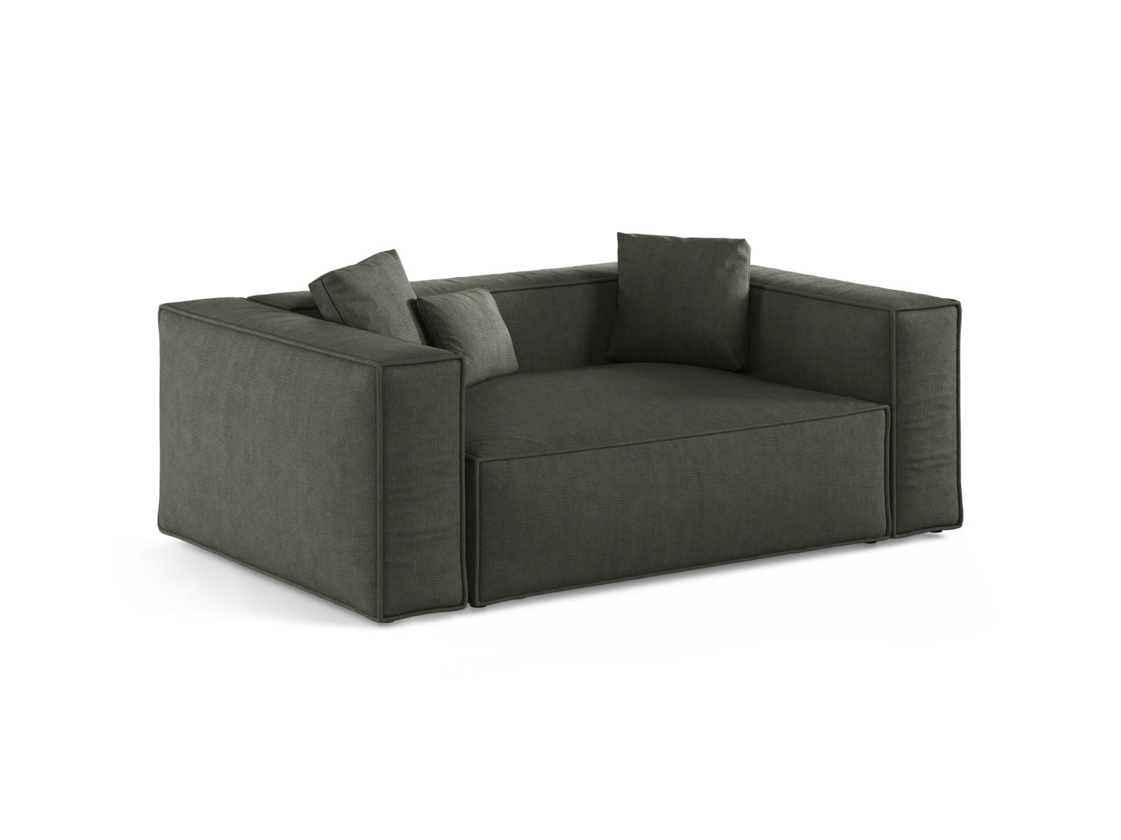 Elegantes 2-Sitzer Sofa Aveiro in trendigem Moosgrün, ideal für stilvolle Wohnräume, erhältlich bei KAQTU Design AG.