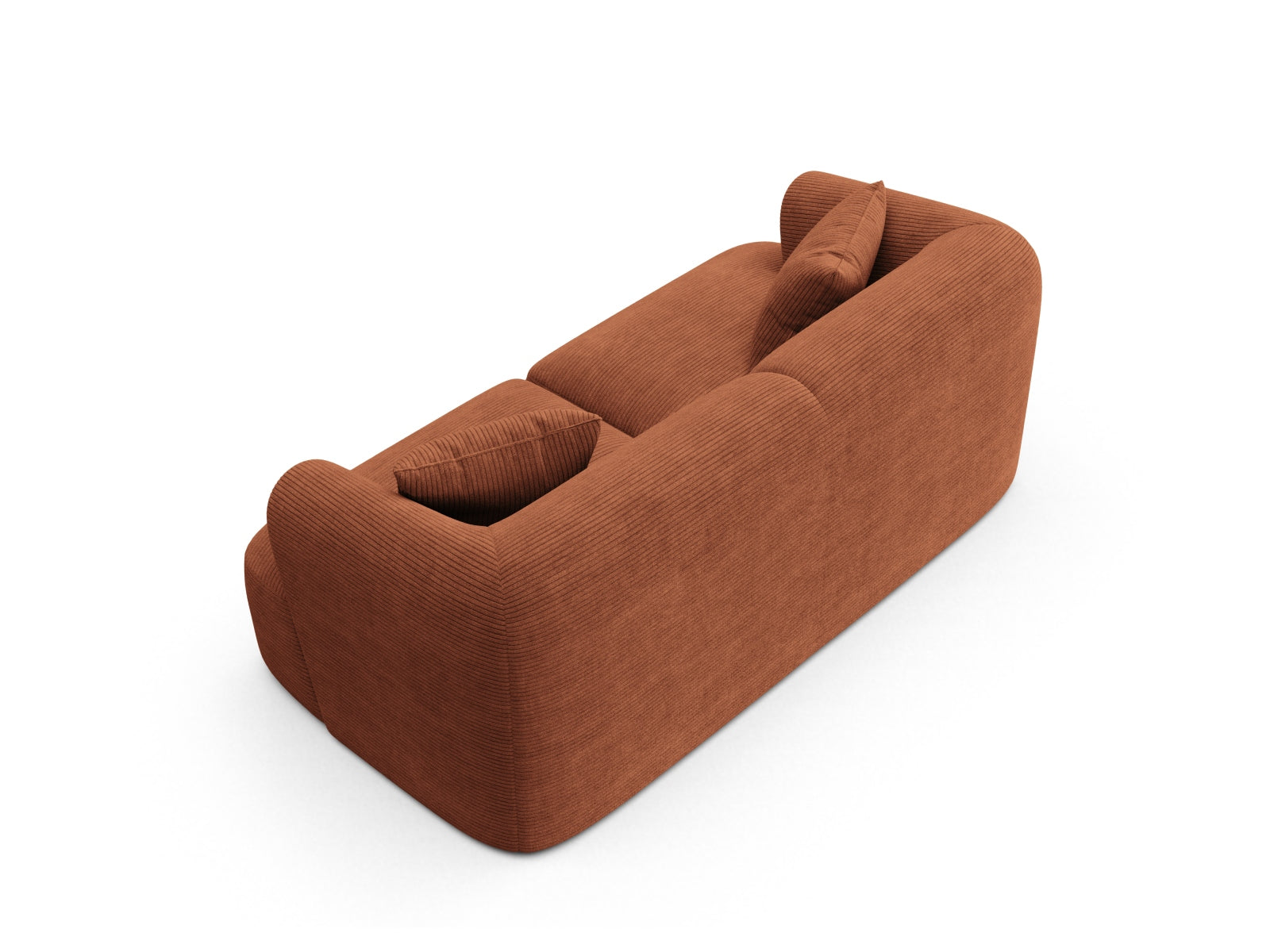 Stylisches 2-Sitzer Sofa Campi in sanftem Terracotta, perfekt für zeitgemäße Interiors und entspannte Atmosphäre.